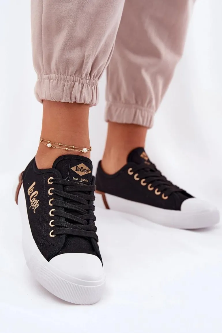 Trampki Materiałowe Damskie Lee Cooper LCW-25-31-3427L Czarne