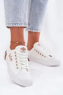 Trampki Materiałowe Damskie Lee Cooper LCW-25-31-3428L Białe