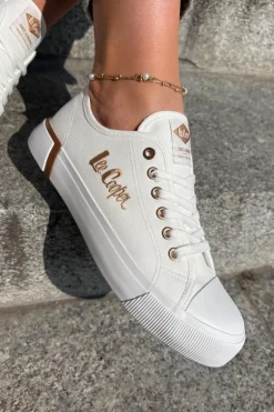 Trampki Materiałowe Damskie Lee Cooper LCW-25-31-3428L Białe