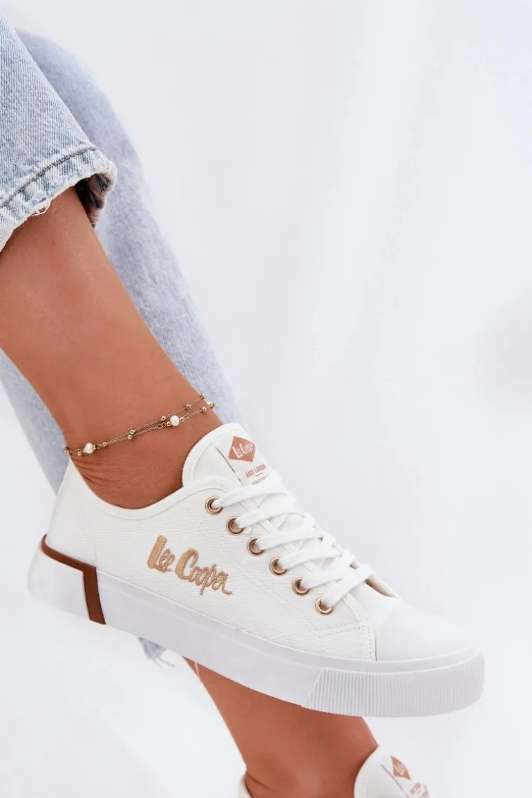 Trampki Materiałowe Damskie Lee Cooper LCW-25-31-3428L Białe