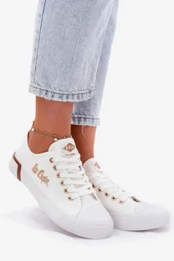 Trampki Materiałowe Damskie Lee Cooper LCW-25-31-3428L Białe