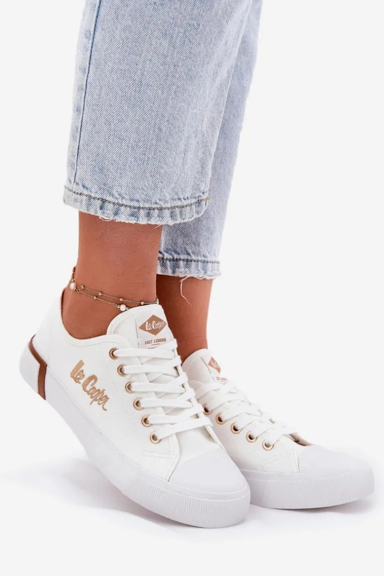 Trampki Materiałowe Damskie Lee Cooper LCW-25-31-3428L Białe