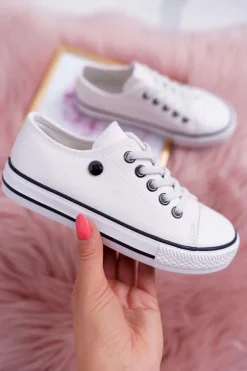 Trampki Młodzieżowe Damskie Buty Białe Justika