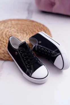 Trampki Młodzieżowe Damskie Buty Czarne Justika