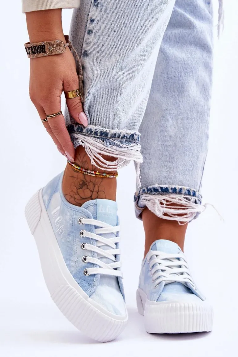 Trampki Na Platformie Lee Cooper LCW-23-31-1782L Niebieskie