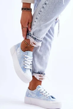 Trampki Na Platformie Lee Cooper LCW-23-31-1782L Niebieskie