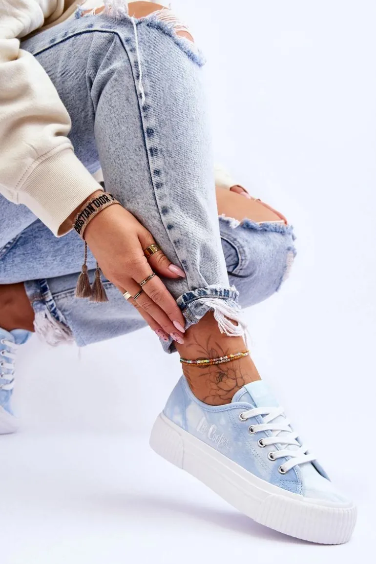 Trampki Na Platformie Lee Cooper LCW-23-31-1782L Niebieskie