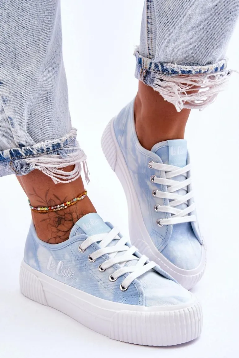 Trampki Na Platformie Lee Cooper LCW-23-31-1782L Niebieskie