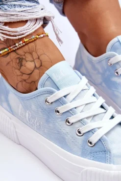 Trampki Na Platformie Lee Cooper LCW-23-31-1782L Niebieskie