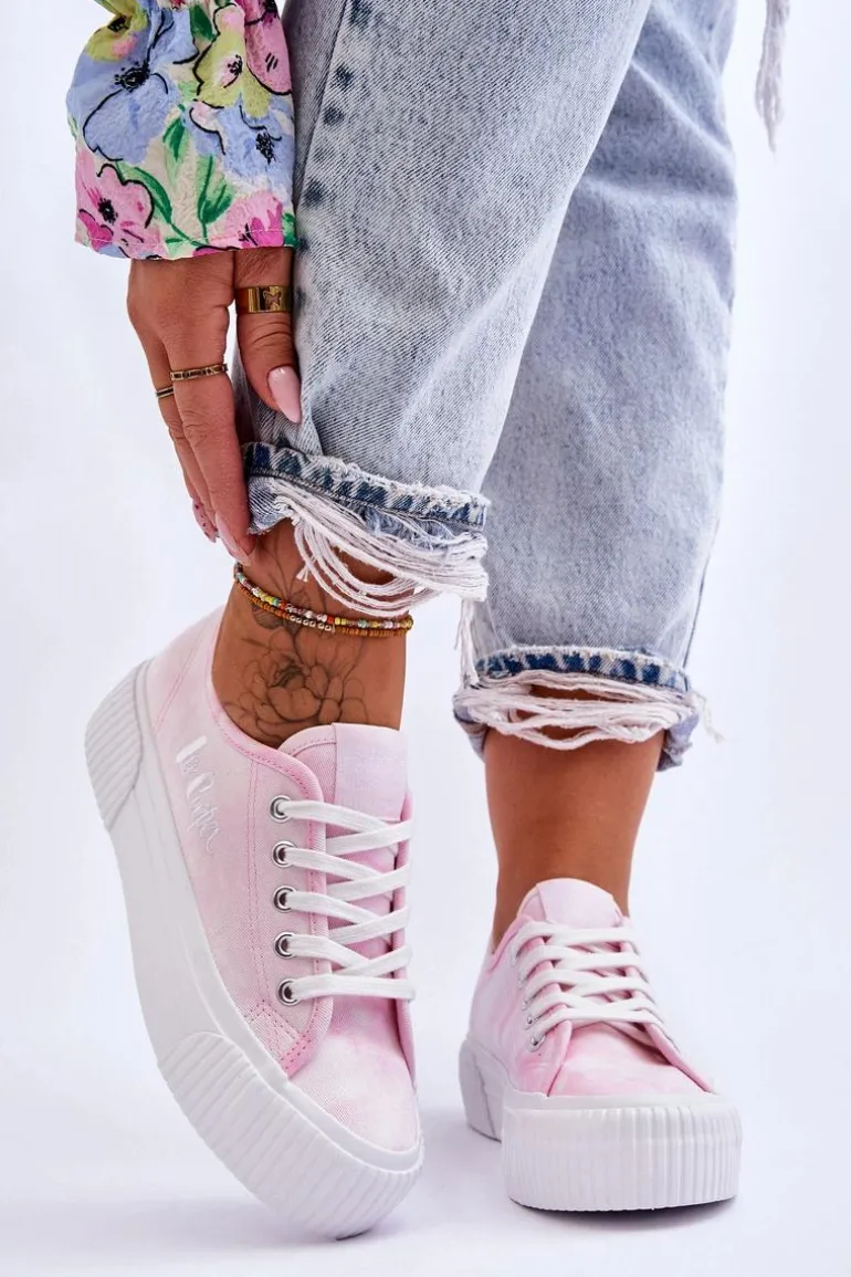 Trampki Na Platformie Lee Cooper LCW-23-31-1781L Różowe