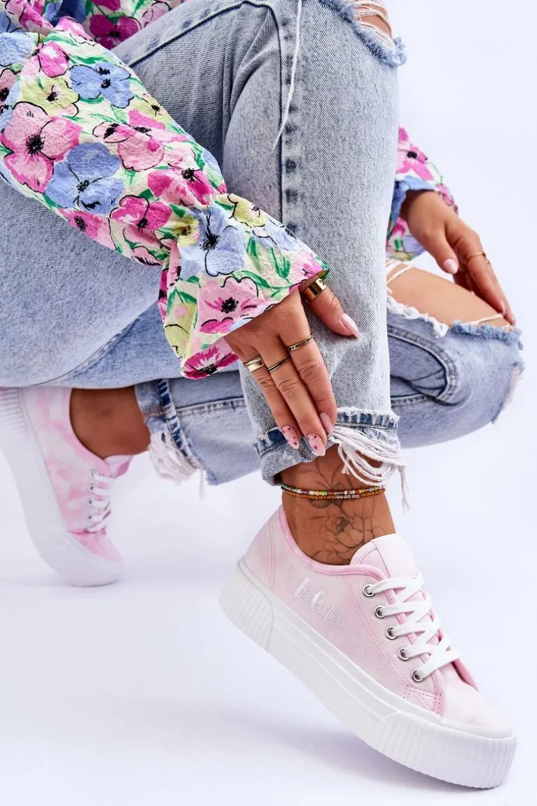 Trampki Na Platformie Lee Cooper LCW-23-31-1781L Różowe