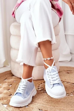 Trampki Na Platformie Niebieskie Z Efektem Tie-Dye Travel Time