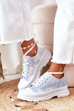 Trampki Na Platformie Niebieskie Z Efektem Tie-Dye Travel Time