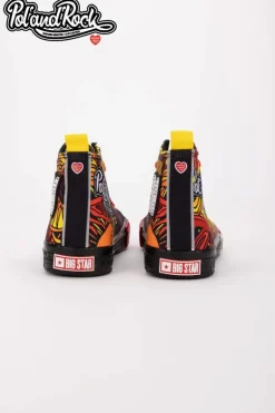 Trampki Pol'and'Rock Festival X Big Star SS174501 Czarno-Czerwone