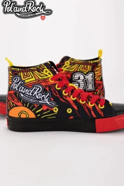 Trampki Pol'and'Rock Festival X Big Star SS174501 Czarno-Czerwone