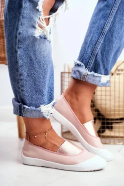 Trampki Slip On Wsuwane Tenisówki Różowe Justy