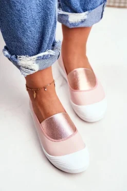 Trampki Slip On Wsuwane Tenisówki Różowe Justy