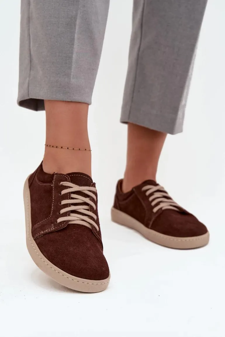 Trampki Typu Barefoot Z Naturalnego Zamszu Zazoo 314 Czekoladowe