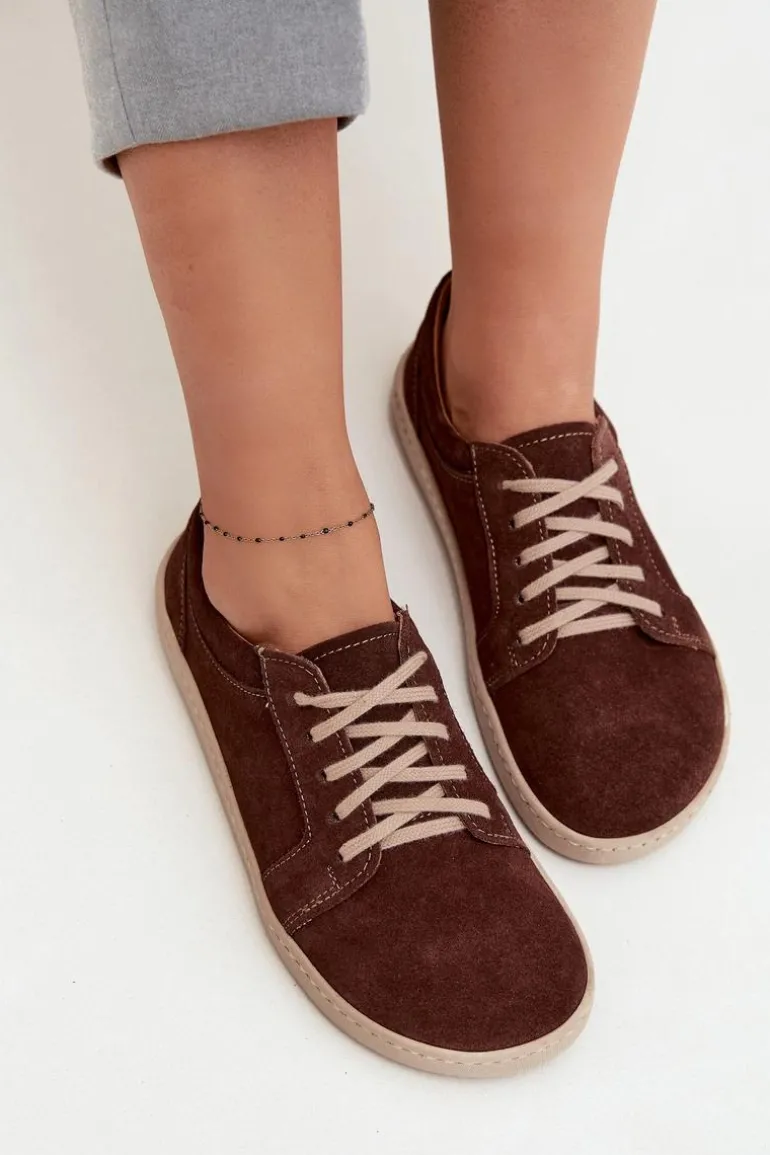 Trampki Typu Barefoot Z Naturalnego Zamszu Zazoo 314 Czekoladowe