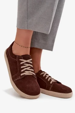 Trampki Typu Barefoot Z Naturalnego Zamszu Zazoo 314 Czekoladowe