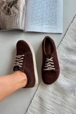 Trampki Typu Barefoot Z Naturalnego Zamszu Zazoo 314 Czekoladowe