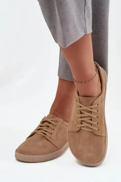 Trampki Typu Barefoot Z Naturalnego Zamszu Zazoo 314 Beżowe