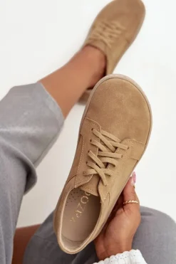 Trampki Typu Barefoot Z Naturalnego Zamszu Zazoo 314 Beżowe