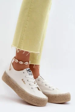 Trampki Z Plecionką Lee Cooper LCW-24-44-2410 Białe
