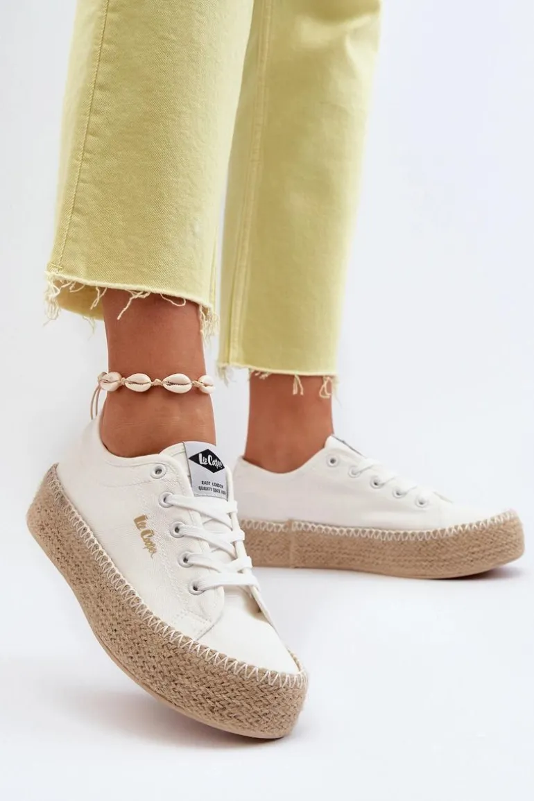 Trampki Z Plecionką Lee Cooper LCW-24-44-2410 Białe