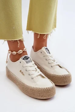 Trampki Z Plecionką Lee Cooper LCW-24-44-2410 Białe