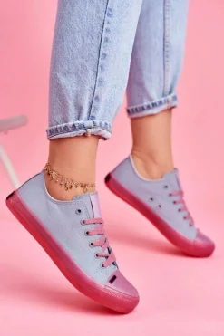 Trampki Z Przezroczystą Podeszwą Big Star FF274260 Niebiesko-Różowe