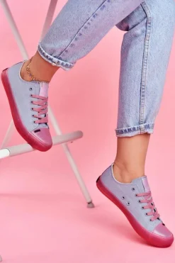 Trampki Z Przezroczystą Podeszwą Big Star FF274260 Niebiesko-Różowe