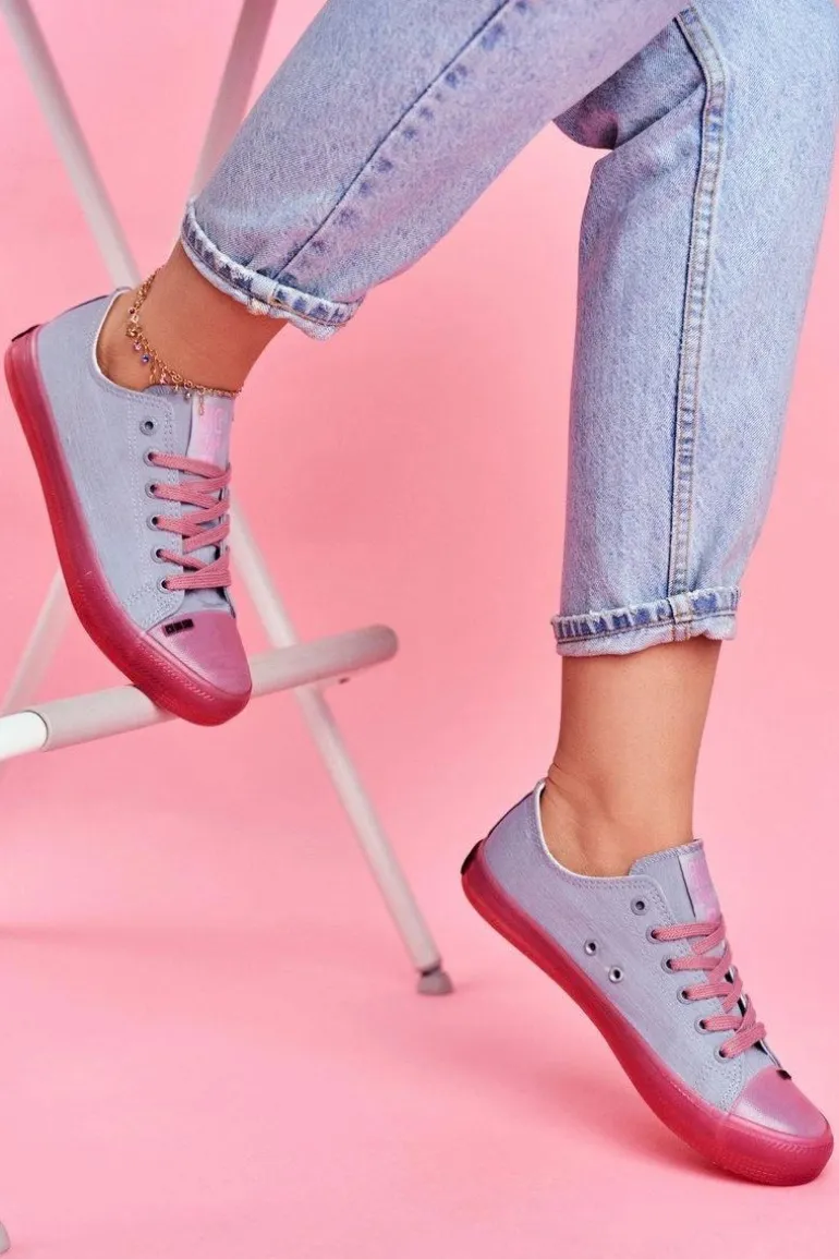 Trampki Z Przezroczystą Podeszwą Big Star FF274260 Niebiesko-Różowe