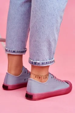 Trampki Z Przezroczystą Podeszwą Big Star FF274260 Niebiesko-Różowe