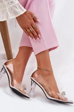 Transparentne Czółenka Z Kokardką Vinceza 62213 Beżowe