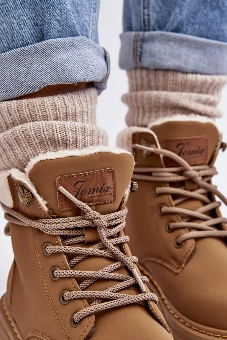 Trapery Damskie Skórzane Z Kożuchem Brązowe Lynnvia