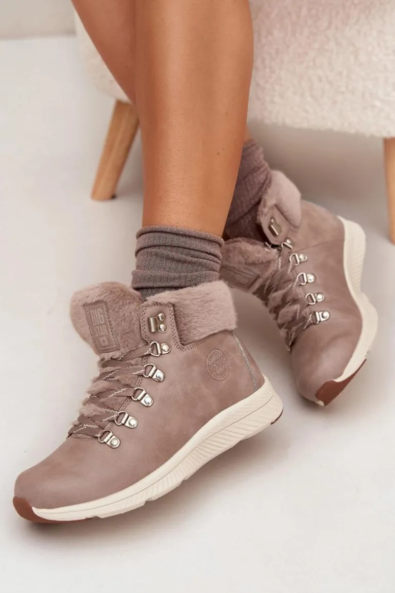 Trapery Damskie Z Futerkiem Big Star MM274487 Szare