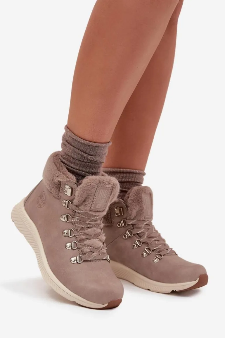 Trapery Damskie Z Futerkiem Big Star MM274487 Szare