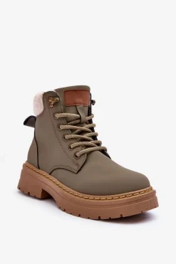 Trapery Damskie Z Kożuchem Zielone Jette