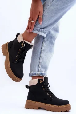 Trapery Damskie Z Kożuchem Czarne Jette