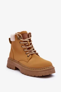 Trapery Damskie Z Kożuchem Brązowe Jette