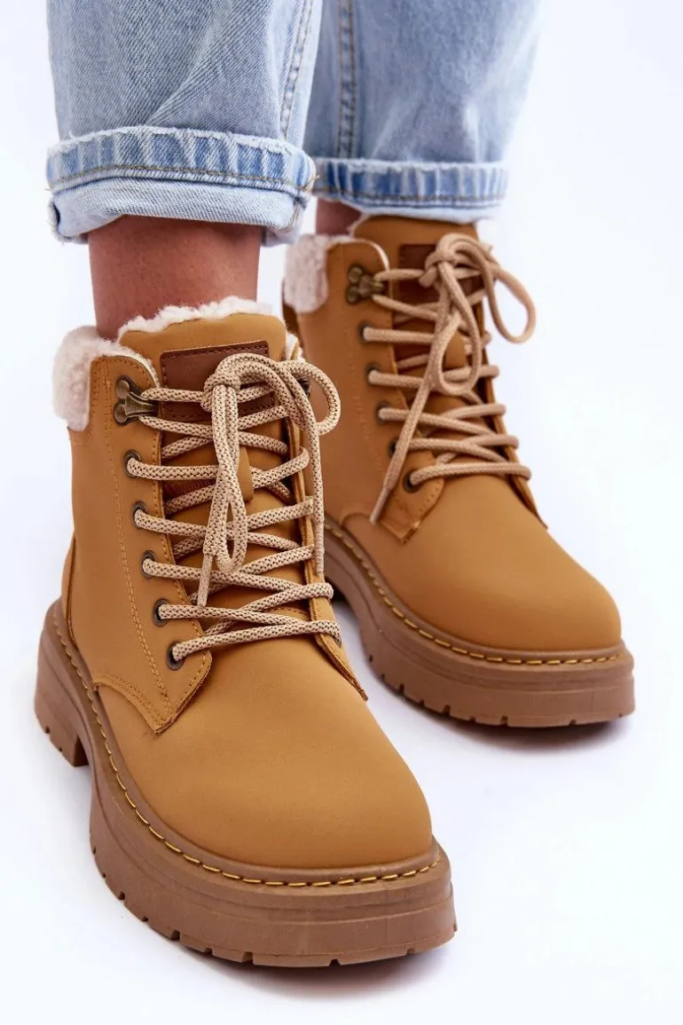 Trapery Damskie Z Kożuchem Brązowe Jette