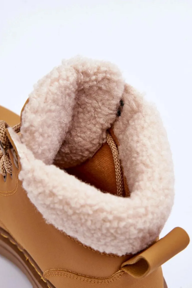 Trapery Damskie Z Kożuchem Brązowe Jette