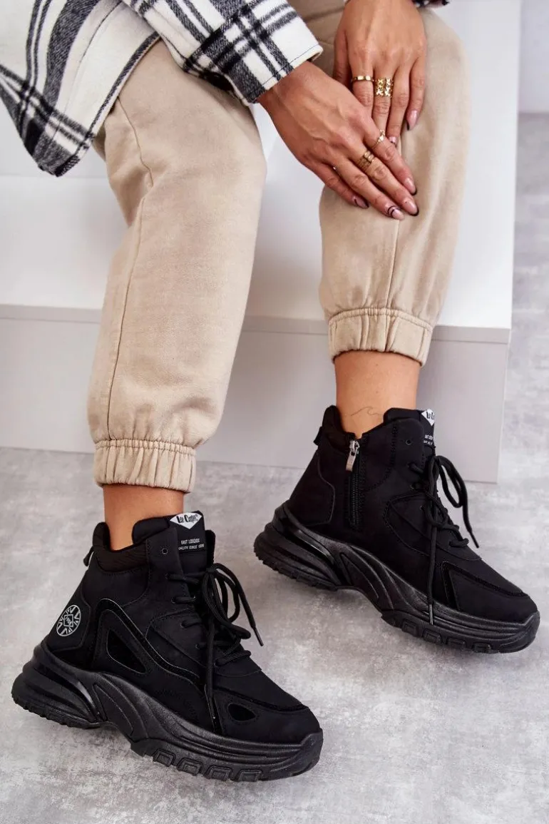 Trapery na platformie Lee Cooper LCJ-22-44-1353L Czarne