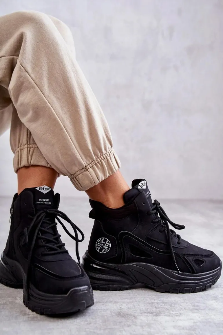 Trapery na platformie Lee Cooper LCJ-22-44-1353L Czarne