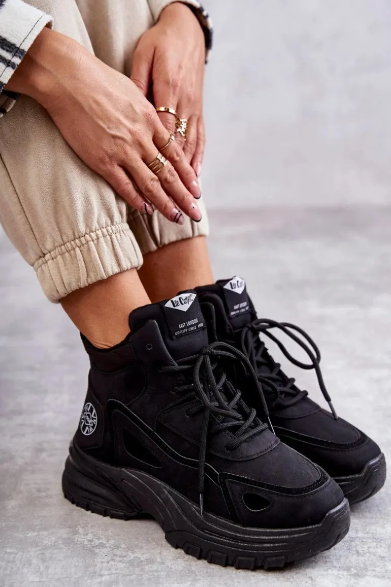 Trapery na platformie Lee Cooper LCJ-22-44-1353L Czarne