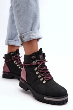 Trapery Sznurowane Czarne Big Star MM274318