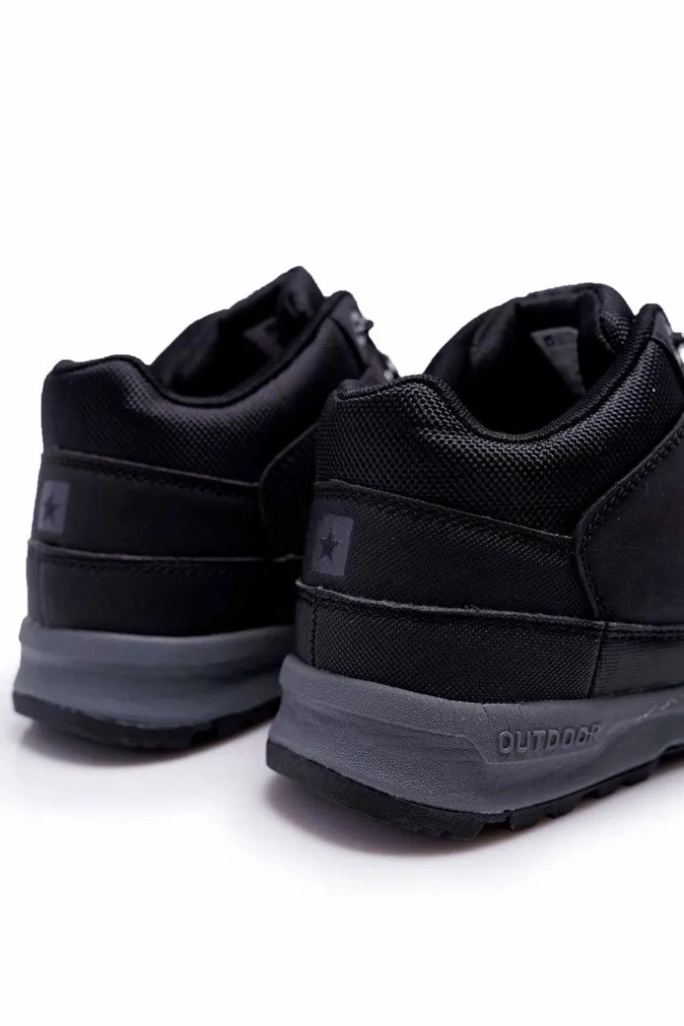 Trekkingowe Młodzieżowe Buty Big Star Wysokie Outdoor Czarne EE274816