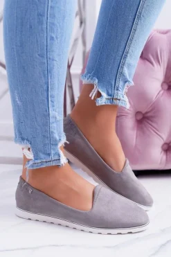 Vices | Szare Zamszowe Baleriny Imany
