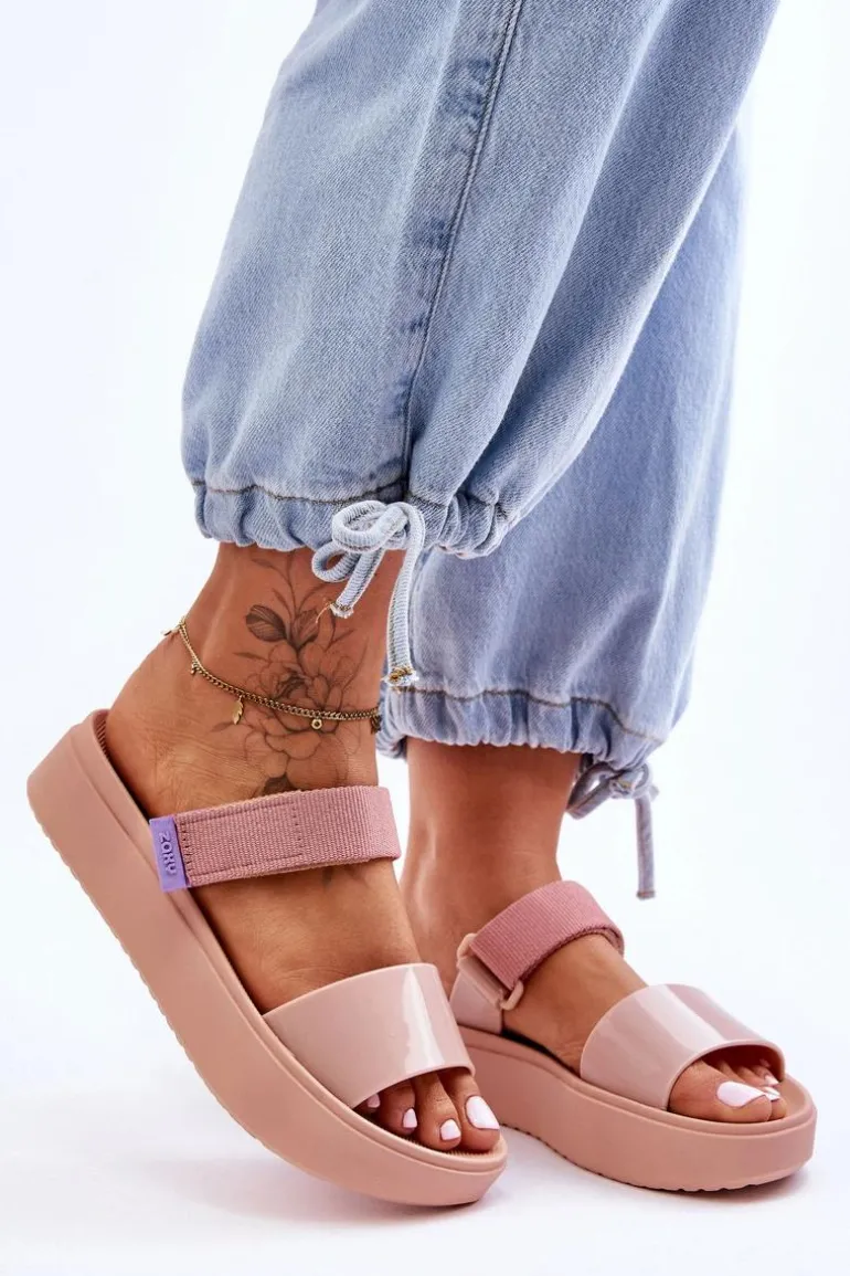 Wegańskie Klapki Na Rzep ZAXY HH285284 Nude